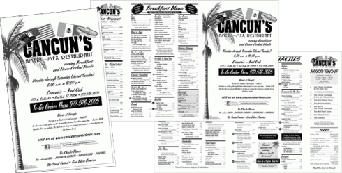 Menu - Cancun's Red Oak - To-Go Menu (2011)